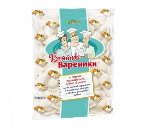 Вареники с картофелем, луком и салом Братцы Вареники 900г Вареники с картофелем, луком и салом Братцы Вареники 900г