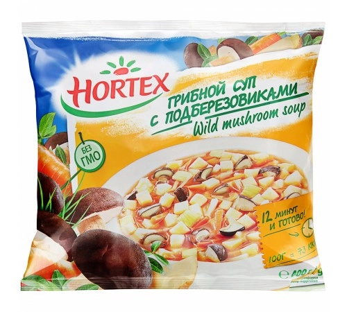 Грибной суп с подберезовиками замороженный Хортекс 400гр