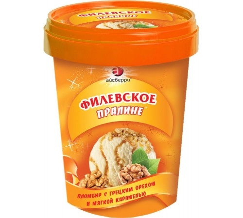 Мороженое Пломбир с карамелью и грецким орехом Филевское 550гр Мороженое Пломбир с карамелью и грецким орехом Филевское 550гр