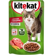 Корм для кошек Говядина в соусе Китикет 85гр