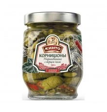 Корнишоны с перцем чили маринованные Кинто 530гр