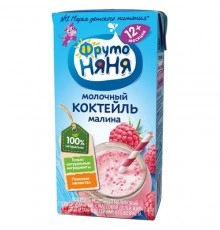 Коктейль молочный малина ФрутоНяня 200гр 2,1%