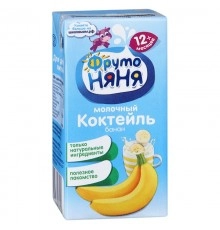Коктейль молочный банан ФрутоНяня 200гр 2,1%