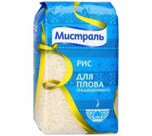Рис круглозерный для плова Мистраль 900 гр Рис круглозерный для плова Мистраль 900 гр