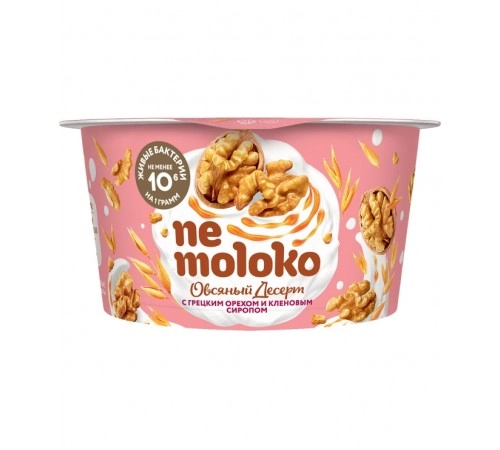 Десерт овсяный с грецким орехом в сиропе Немолоко 130гр Десерт овсяный с грецким орехом в сиропе Немолоко 130гр