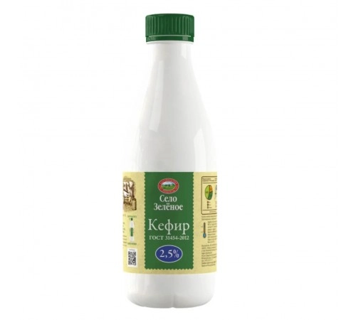 Кефир 2,5% п/б Село Зеленое 930 г