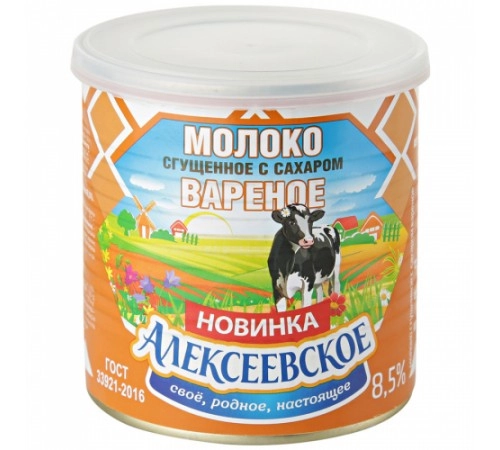 Молоко сгущенное вареное с сахаром  Алексеевское 360г 8.5%