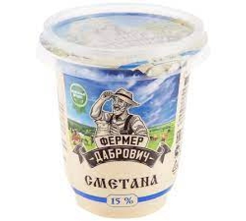 Сметана Фермер Дабрович 350гр 15 % Сметана Фермер Дабрович 350гр 15 %