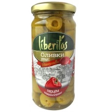 Оливки зеленые с перцем Либеритас 240 г