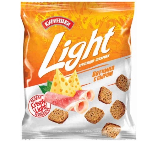 Сухарики Ветчина с сыром ржаные Кириешки Light 80 гр