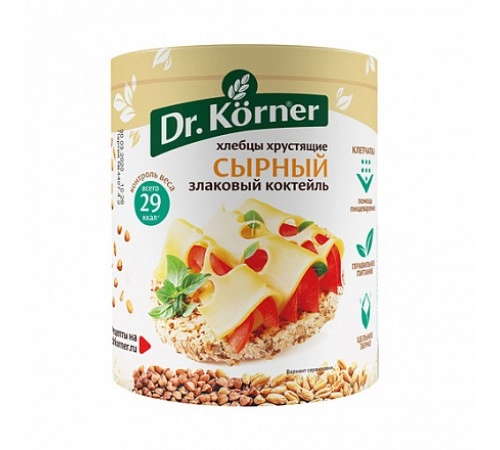 Хлебцы Сырные злаковый коктейль Dr.Korner 100 гр
