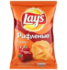 Чипсы картофельные Паприка рифленые Лэйс 140 гр