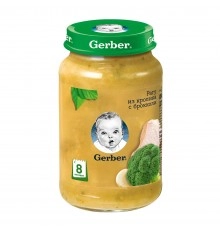 Пюре мясное Рагу из кролика с брокколи Гербер 190 гр
