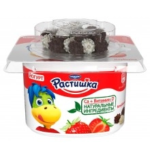 Йогурт с клубникой и злаковым драже в шоколаде РАСТИШКА 115 гр 3,0%