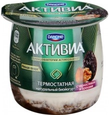 Биойогурт густой термостатный двухслойный Чернослив-Орехи Активия 170гр 3,0%