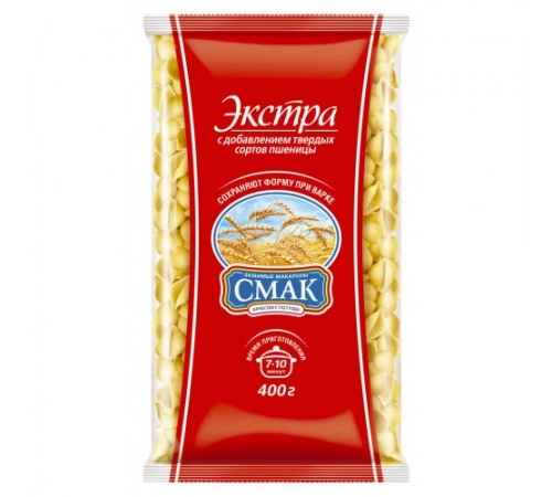 Макароны ракушки Смак 400гр