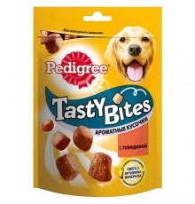 Лакомство для собак Tasty Bites ароматные кусочки с говядиной Pedigree 130гр