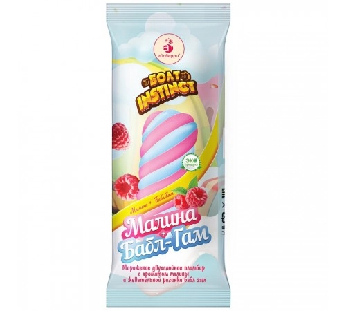 Мороженое Пломбир Малина + Бабл-гам Инстинкт 55гр Мороженое Пломбир Малина + Бабл-гам Инстинкт 55гр