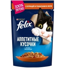 Корм для кошек с курицей и томатами Феликс 85 гр