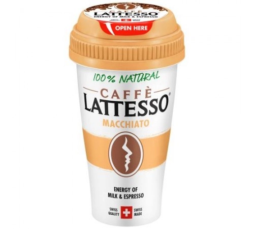 Напиток кофейный Макиато печеньем Lattesso 250 мл 3,9% Напиток кофейный Макиато печеньем Lattesso 250 мл 3,9%