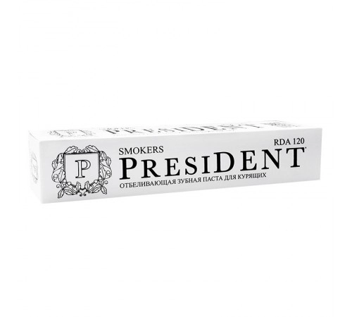 Зубная паста Smokers отбеливающая для курящих PresiDENT 75 мл Зубная паста Smokers отбеливающая для курящих PresiDENT 75 мл