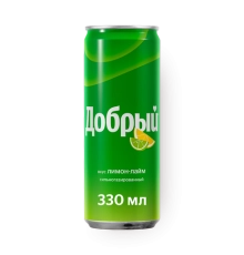 Напиток газированный Лимон лайм Добрый 0,33л