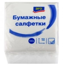 Салфетки бумажные 24*24см АРО 100шт