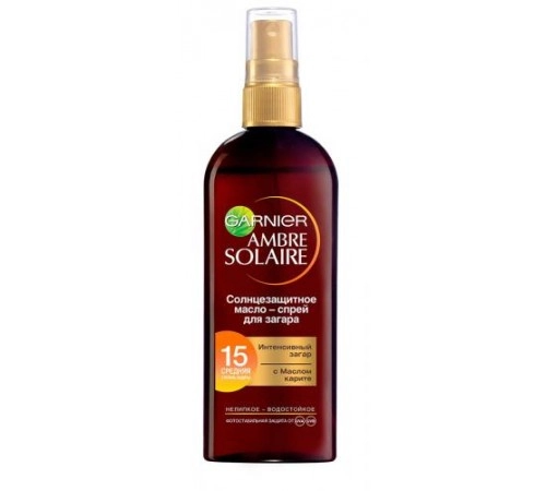 Масло спрей для интенсивного золотистого загара водостойкое SPF15 Garnier 150мл Масло спрей для интенсивного золотистого загара водостойкое SPF15 Garnier 150мл