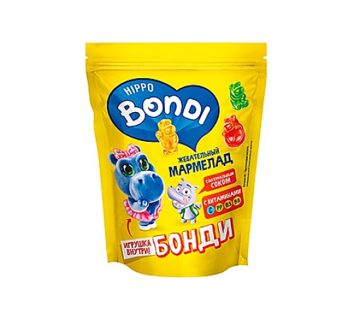 Мармелад с игрушкой Бегемотик Бонди 100 гр Мармелад с игрушкой Бегемотик Бонди 100 гр