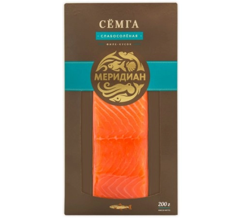 Семга филе кусок слабосоленая Меридиан 200 гр