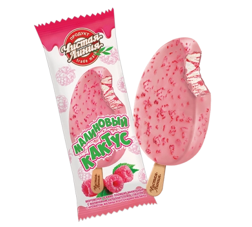 Мороженое Малиновый кактус пломбир Чистая Линия 80 гр
