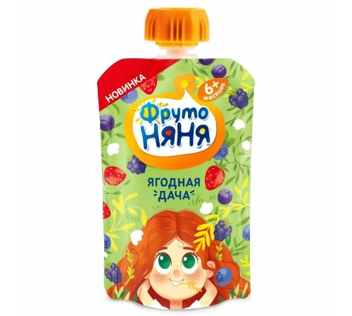 Пюре фруктовое ягодная дача дой-пак ФрутоНяня 90 гр Пюре фруктовое ягодная дача дой-пак ФрутоНяня 90 гр