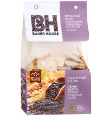 Хлебцы Итальянские черный кунжут отруби масло Baker House 250 гр