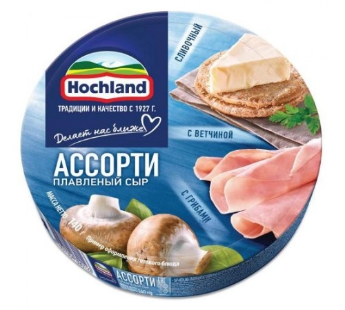 Сыр плавленный Ассорти круг Хохланд 140гр Сыр плавленный Ассорти круг Хохланд 140гр