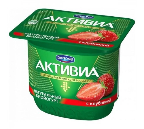 Творожок со вкусом клубники Активия 150г Творожок со вкусом клубники Активия 150г