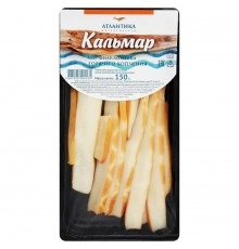 Кальмар ломтики горячего копчения Атлантика 150гр