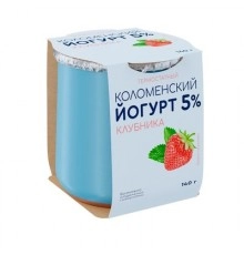 Йогурт термостатный Клубника Коломенский 140гр 5%
