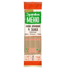 Макароны Лапша домашняя 4 злака Здоровое меню 450 гр
