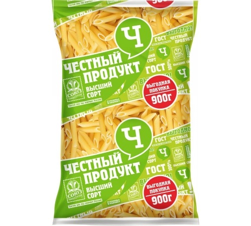 Макароны Перья Честный продукт 900 гр