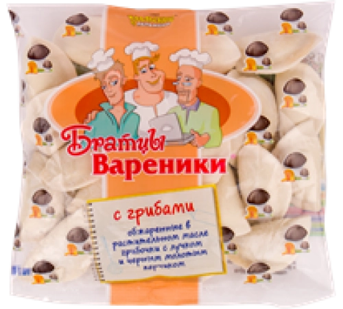 Вареники с грибами Братцы Вареники 350г Вареники с грибами Братцы Вареники 350г