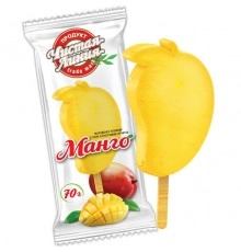 Мороженое Манго пломбир с пюре и кусочками фруктов эскимо Чистая линия 70гр