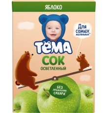 Сок яблоко осветленный Тема 200 мл
