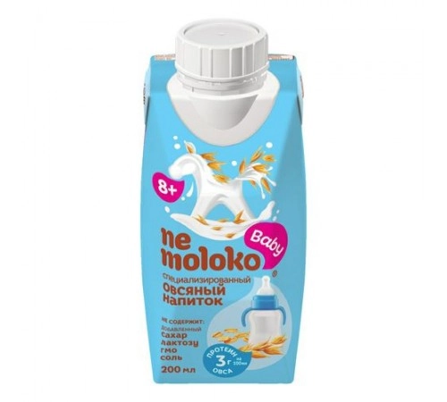 Напиток овсяный Baby с 8 месяцев Nemoloko 0,2л 3,2% Напиток овсяный Baby с 8 месяцев Nemoloko 0,2л 3,2%