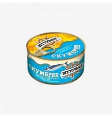 Скумбрия натуральная с добавлением масла Штурвал 185гр