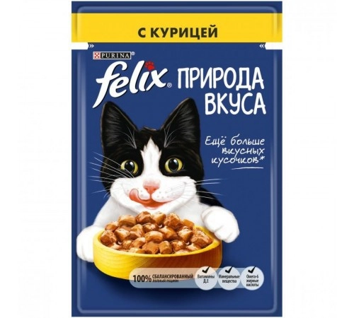 Корм для кошек Курица Феликс 75гр Корм для кошек Курица Феликс 75гр