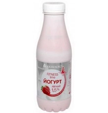 Йогурт питьевой Клубника легкий Fitness time 450 гр 1,5%