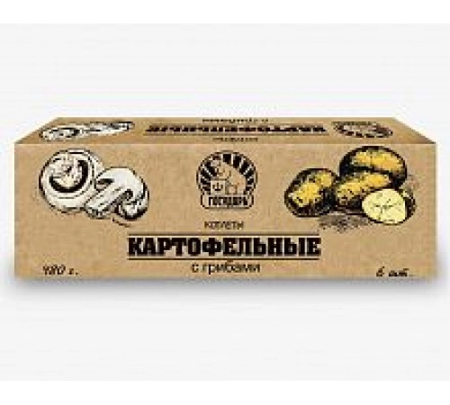 Котлеты картофельные с грибами замороженные Государь 480 гр