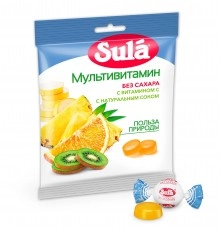 Леденцы мультивитамин Зула 60гр