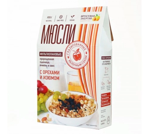 Мюсли мультизлаковые с орехами Фруктовая энергия 270г Мюсли мультизлаковые с орехами Фруктовая энергия 270г