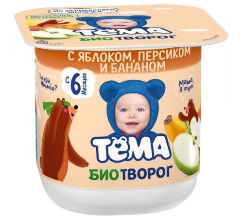 Творог Яблоко-Персик-Банан Тёма 95г 4,2% Творог Яблоко-Персик-Банан Тёма 95г 4,2%